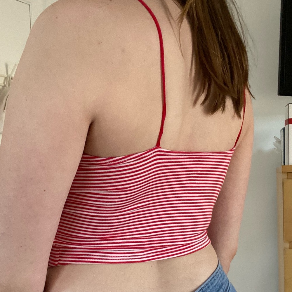 Red Striped Crop Top - Picture 6 of 7